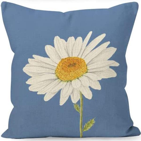 Year Daisy Flower Linen Pillow Case Home Decor Hydrangea Sofa Pillow Cushion