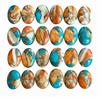 Natural Oyster Turquoise Gemstones: Multicolor 10x14mm Oval Shape Cabochons