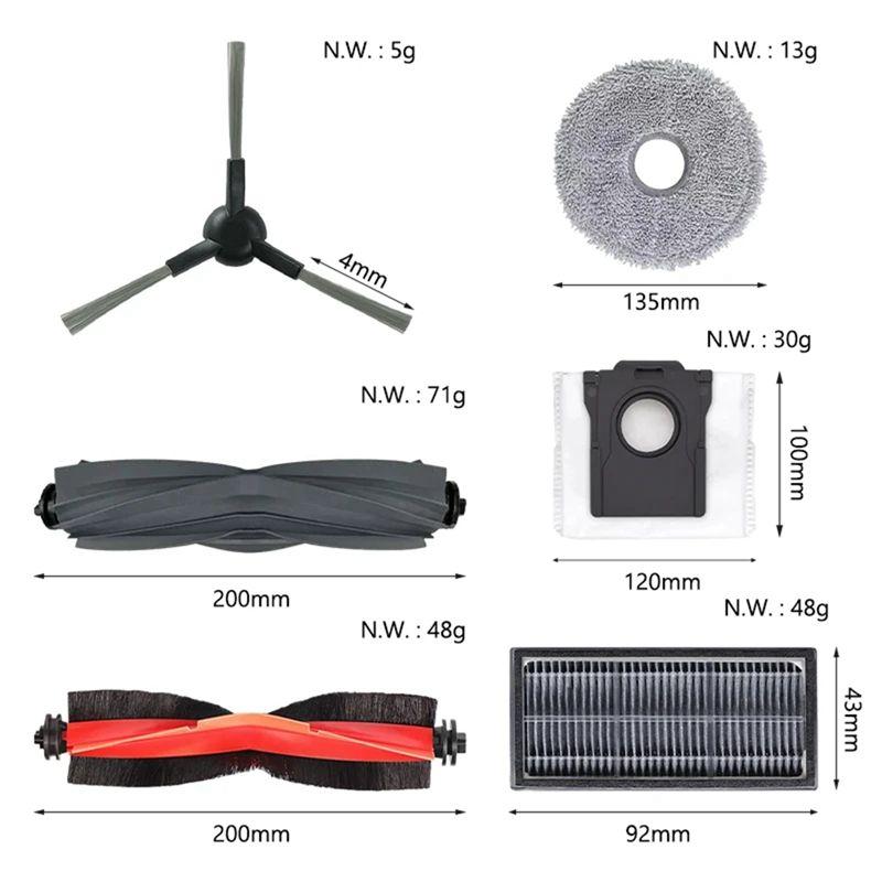 A20F-For Dreame Bot S10 Pro Ultra X30 / X30 Pro Plus Robot Vacuum Spare Parts Main Side Brush Hepa Filter Mop Rag Dust Bag
