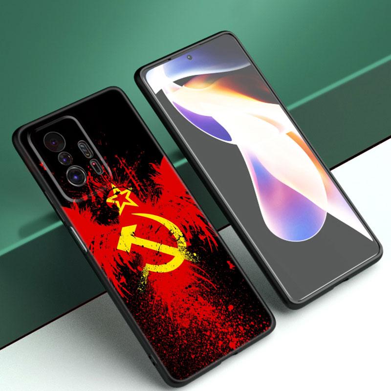 

Черный силиконовый чехол для телефона с изображением флага СССР для Xiaomi Mi 9 SE 8 10T 11 12 13 Lite 9T 11T 12S 12T 13T 14 Pro 5G NE 11i 12X Xiaomi 11T 5G