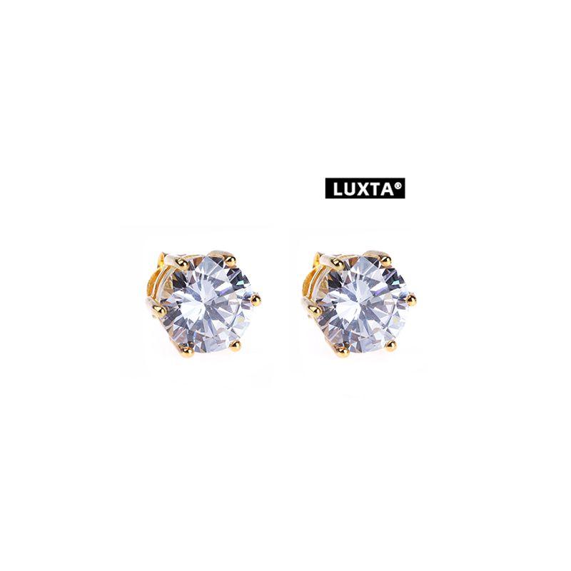 

Luxta Gold Sterling Silver Stud Earrings S925 Silver Plated Zircon Earrings Hip Hop Men s Diamond-Embedded Trendy Fashion Ins 6mm Single