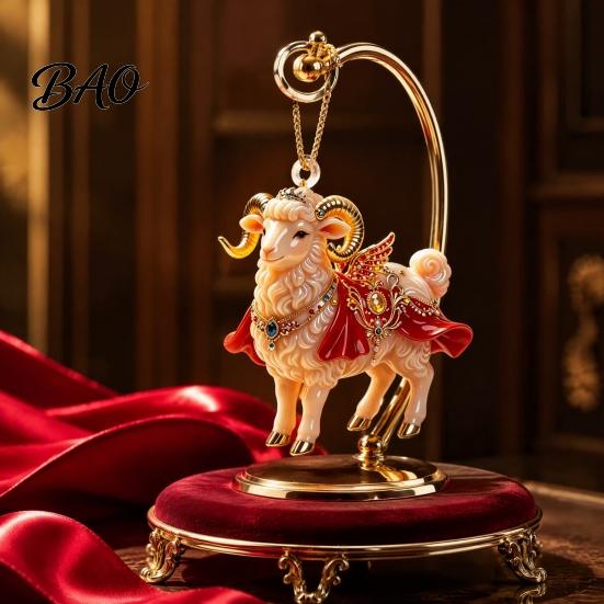 Seasonal Party Favors 2D Flat Christmas Sheep Hanging Ornament with Lanyard, Acrylic Xmas Ornaments Tree Pendant for Home Festive Decor And