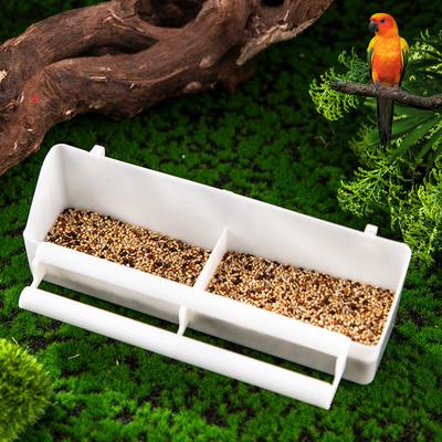 1 pièce Abreuvoirs à double compartiment pour oiseaux Mangeoire à oiseaux Suspendu Bol pour nourriture et eau Distributeur de nourriture à double compartiment pour perroquets pigeons