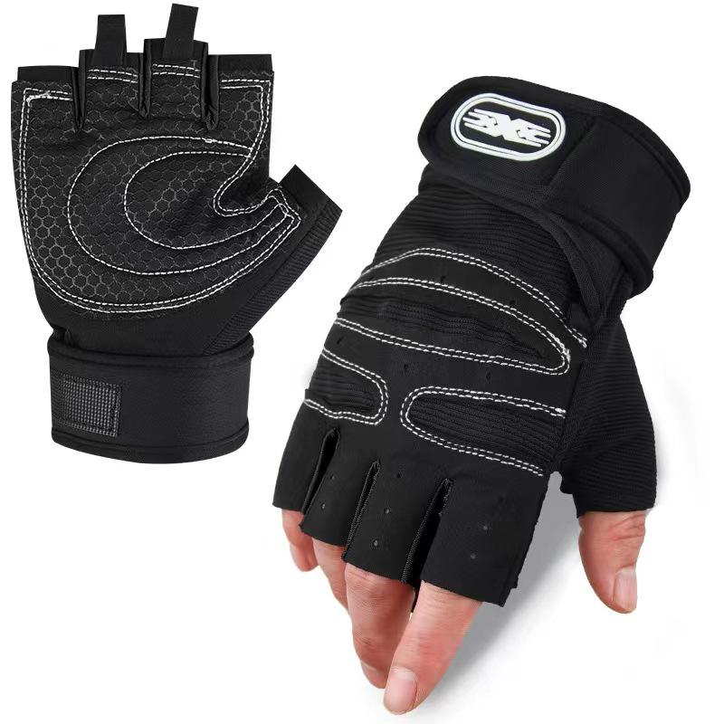 Unisex Non-Slip Fitness Gloves: Half-Finger Design with Wrist Support for Cycling, Barbell, and Training.