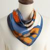New Versatile Premium Silk Scarf Sunscreen Shawl Splicing Flower Women's Scarf Simulation Silk 71cm Square Scarf Professional Scarf