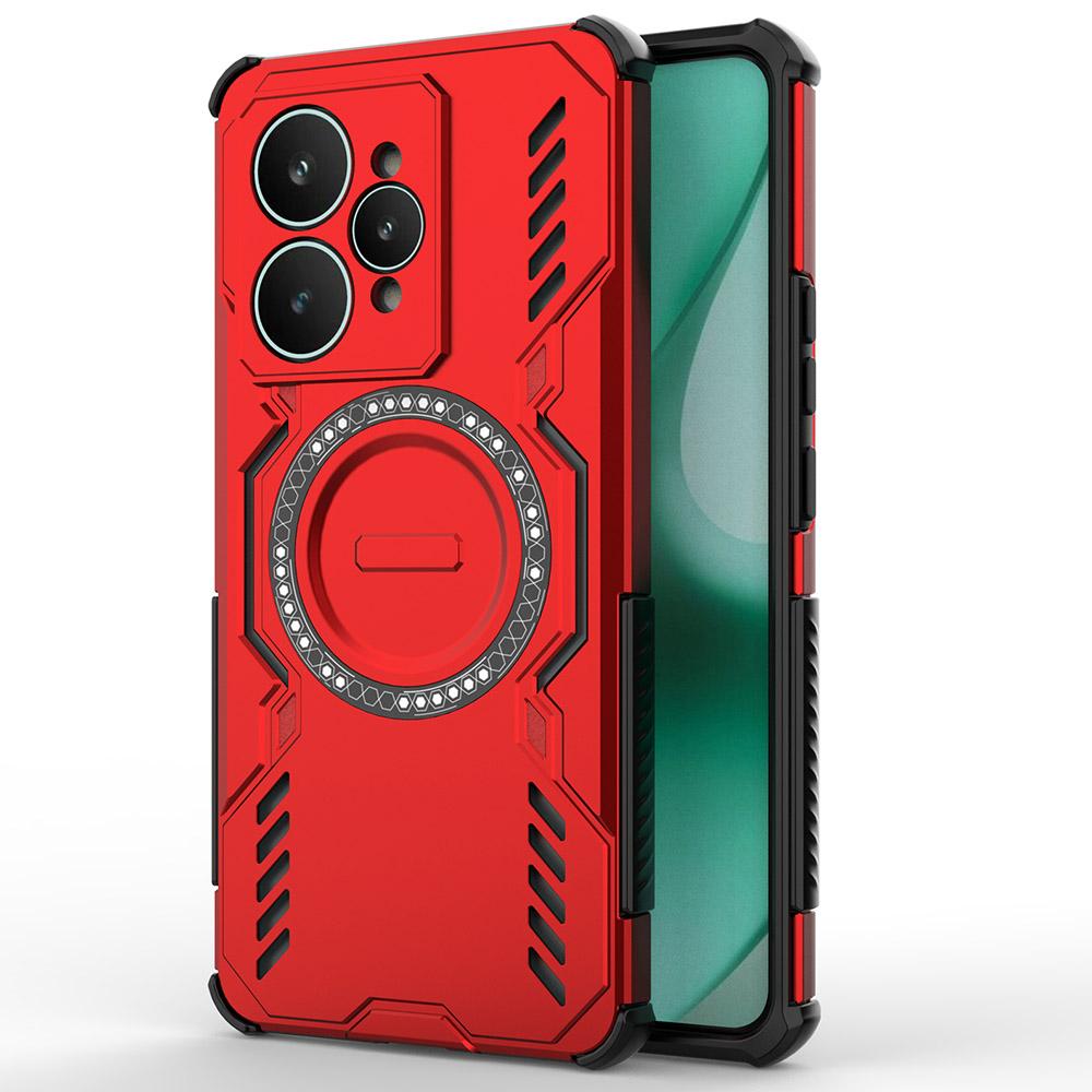 For Realme 15 5G Magnetic Case Butterfly Armor Hollow Heat Dissipation PC+TPU Phone Cover
