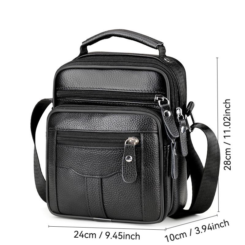 Genuine Leather Men's Single Shoulder Bag - 2025 Fashion Crossbody with High-End Cowhide Feel