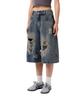 ODDSTUDIO Salzgewaschene Beschädigte Denim-Halbhosen - Blau