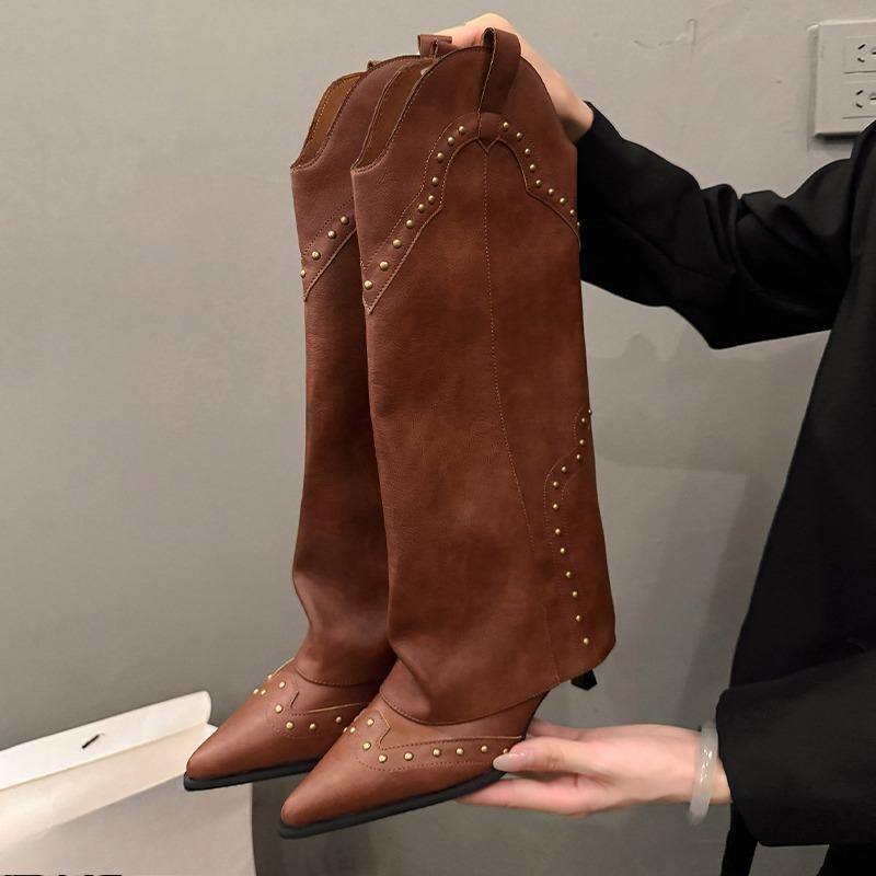 Fashion Sleeve Slim-heel Single Boots Autumn New Pointed Toe Anti-slip Wear-resistant Tall Boots
