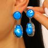 Yousheng 1 Pair Drop Earrings for Women, Irregular Baroque Imitation Pearl Design Stud Earrings, Double-Layered Pendant French Style Earrings for