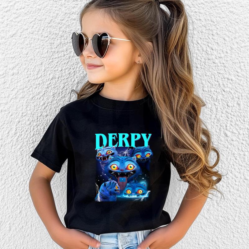 Kpop Korean Wave Witch Hunting Team Tiger Printed Children's T-shirt