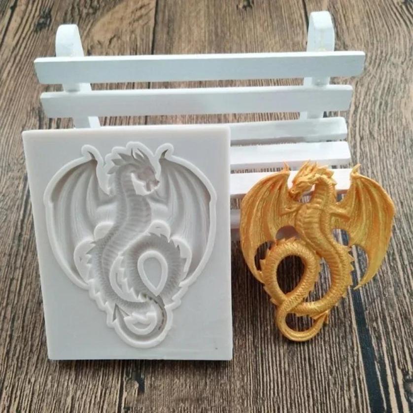 3D Dragon Silicone Resin Mold Pastry Fondant Mold Wedding Cake Decorating Tools Kitchen Baking Accessories Cake Accessories