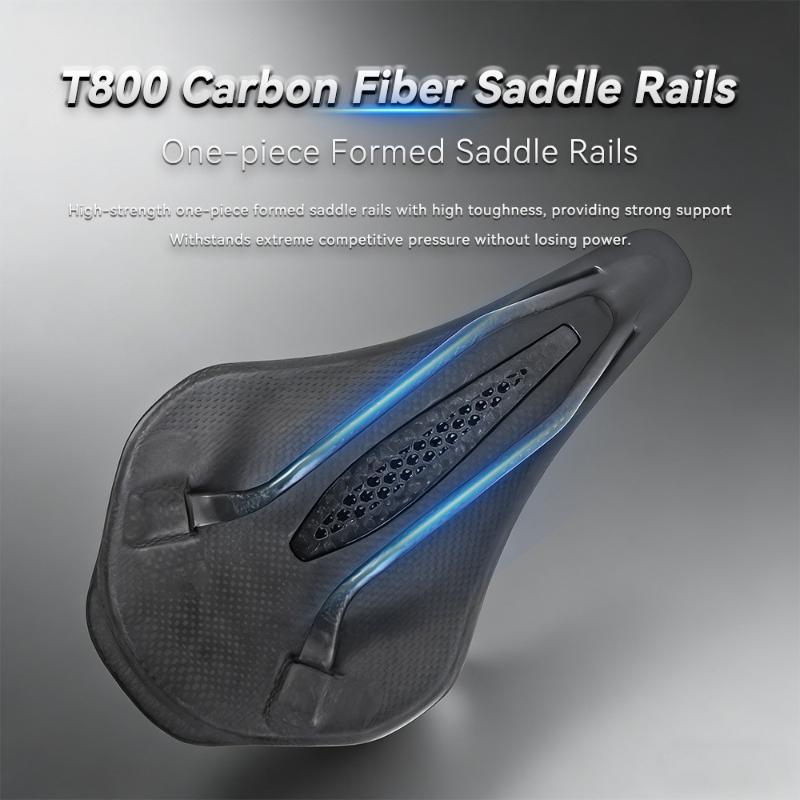 1Pcscarbon Fiber 3D Printed Bike Ultralight Hollow Breathable Comfort Anti-Pain Shock Absorbing Cycling Seat Cushion Fit