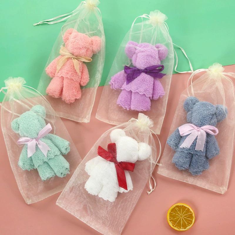 Cute Little Bear Coral Fleece Bath Towel - Soft, Absorbent, Perfect for Bridesmaid Gifts