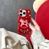 Red Cartoon Rocking Horse iPhone Case for 14, 15, 16, 17 Pro Max - Double Layer Drop-Proof for Women
