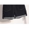 DIMANAF Plus Size 2025 Women Shorts Pants Summer Elastic Loose Jeans Short Basic High Waist Casual Harem Pants 5XL