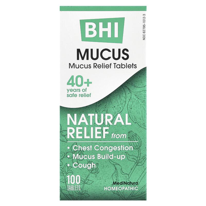 BHI, Mucus Relief, 100 Tablets