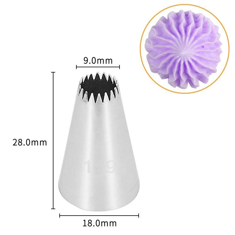 3pcs #9FT #D66 #199 Open Star Cupcake Icing Piping Nozzles Cake Decorating Tools Pastry Tips