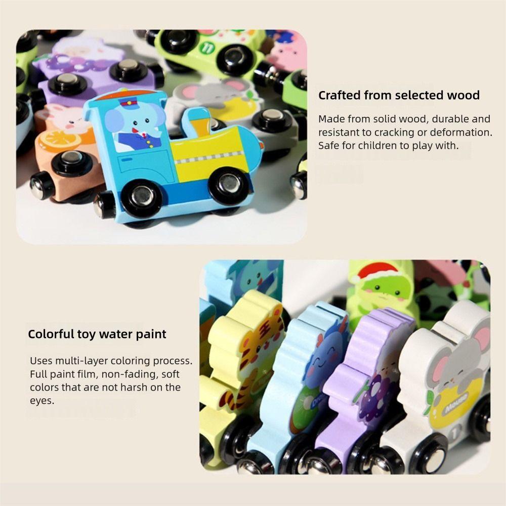 Wooden Magnetic Number Train Toys Number Dinosaur Children's Digital Learning  Kids Gift