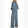 Women's Fashion Casual Color Loose Mock Neck Sweatshirt Suit