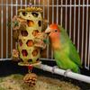 Bamboo Woven Pet Bird Chew Toy Hanging Teeth Grinding Toy  For Cockatiel Conure Cockatoos