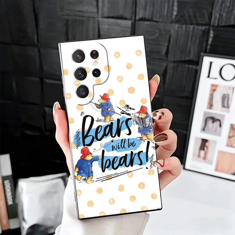

Cute P-PaddingtonS Bear Soft Phone Case for Samsung Galaxy S26 S25 Edge S24 Ultra S23 Plus S22 S21 FE S20 Black Cover Back Shell Samsung S21 FE
