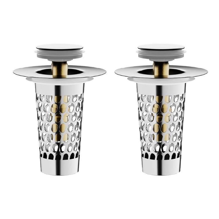 Sink Drain Strainer Basket Metal Drain Plug Push Type Bounce Cores Drain Filter AntiClogging Sink Stoppers Enduring