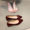 Bow commuter Mary Jane evening shoes pointed commuter single shoes women's new fashion light mouth versatile ladyshoes
