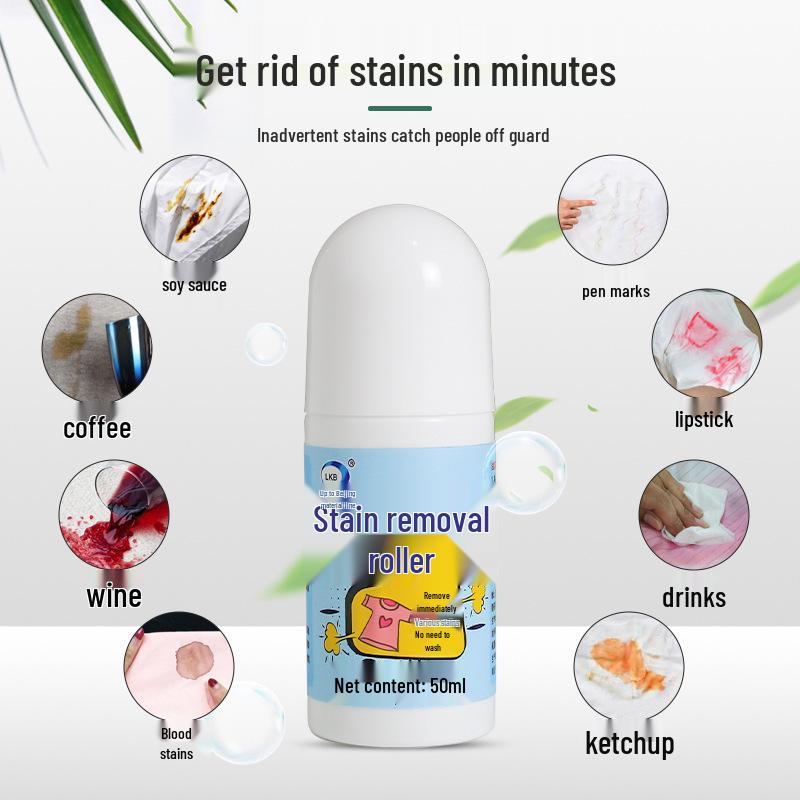 Oil Stain Remover Rollerball Pen – No-Wash Cleaner for White Clothes, Removes Oily Stains and Spots