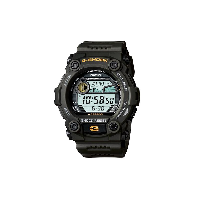 

Casio off-road sense fashion trend street retro simple tide moon phase LCD display sports waterproof quartz movement resin strap Japanese and G-7900-3 серый