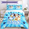 3pcs Duvet Cover Set (1*Duvet Cover + 2*Pillowcase, Without Core), Bluey Print Soft All‑Season Bedding Set, Home Bedroom Decor Gift