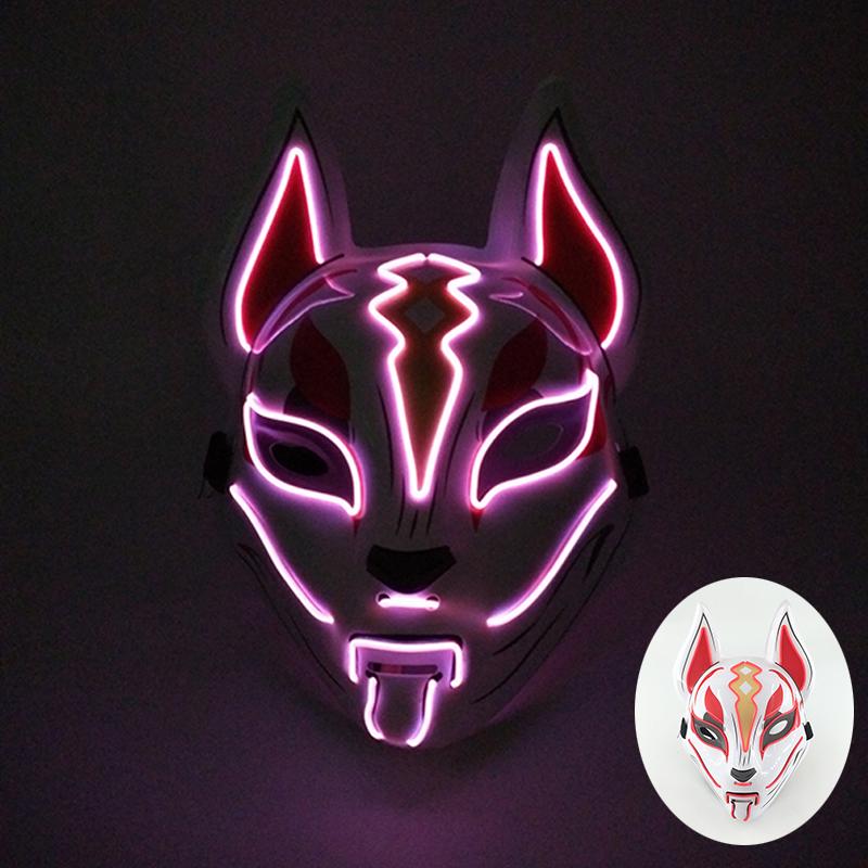 Halloween Game Glowing Mask Led Light Up Mask Cosplay Fox Mask For Festival Halloween Costume Nightclub Flashing Dj Show Props