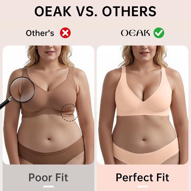 European Version, Women's Deep, Bra Without Steel Rim, Comfortable Bra Support Without Steel Rim, Shirt Gathering