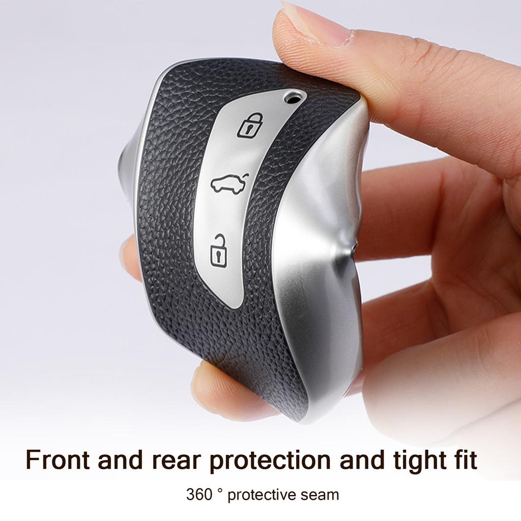 Durable TPU+leather Key Cover For VW Golf 8 VIII ID-4 For Skoda Octavia A8 MK4 For Seat Leon Cupra Formentor Key Case Holder