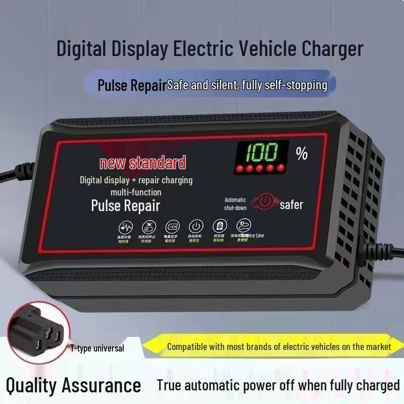 Smart Power-Off Battery Charger for 48V/60V/72V Lead-Acid & Graphene Electric Vehicles