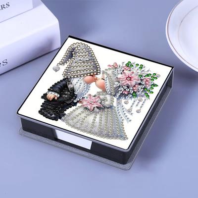 Leather 5D Diamond Painting Kit Note Box with 160 Sheets DIY Diamond Art Note Box for Home Office School Supplies