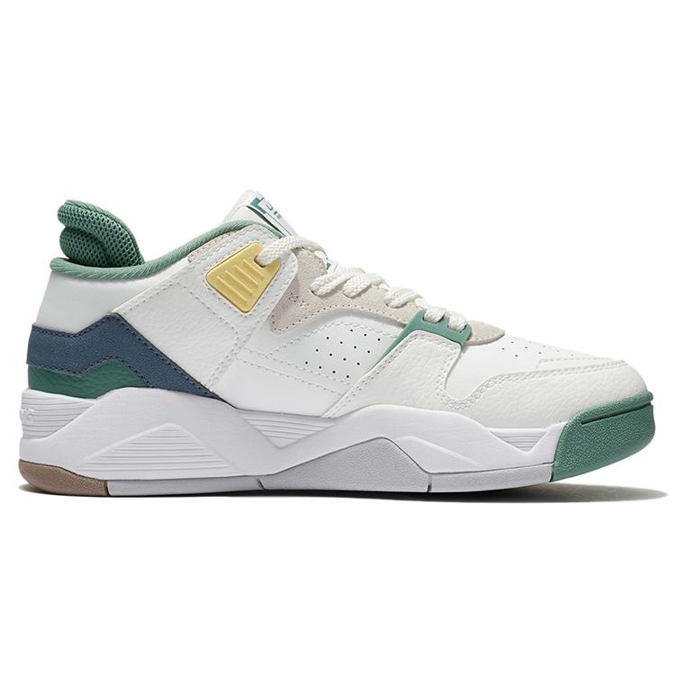 Li Ning Abrasion Resistant Low Top Vintage Basketball Shoes Women's White Green AGBS032-2