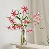 Faux Lily Flower Long Stem Artificial Lily Branch with 4 Bloom Heads And Leaves Real Touch Lilium Flower for Wedding Party Home Decor