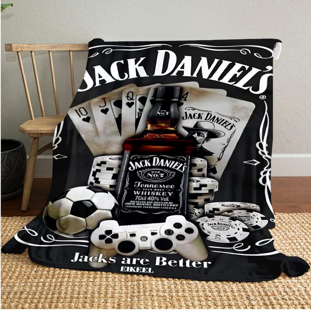 Jack Daniel's Tennessee Whiskey Plush Blanket Soft Comfortable All Seasons blanket Sofa Office Naps blanket Outdoor Travel throw Perfect Gift