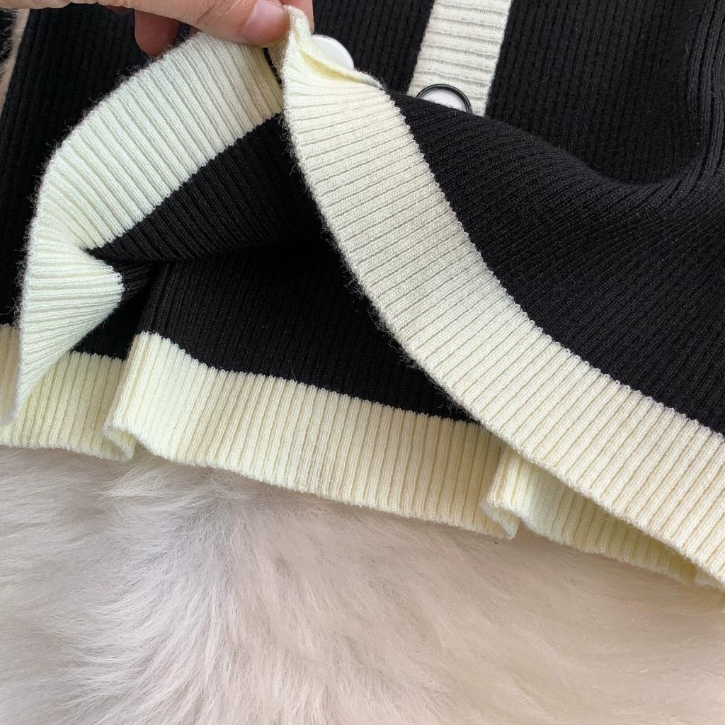 Spring Autumn Women V-neck Full Sleeve Knitted Sweater Mini Short Sheath Pullover Dresses