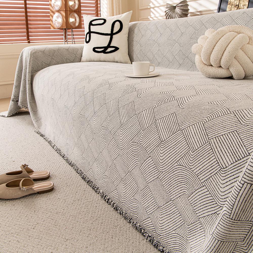 Solid Color Chenille Waterproof Sofa Cover Non-Slip Anti Cat Scratch Couch Cushion Furniture Protector For Living Room