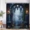 Wizard Magic Halloween Shower Curtain Magical Bookshelf Pharmacist Witch Room Astrology Bathroom Decoration Vintage Bath Curtain