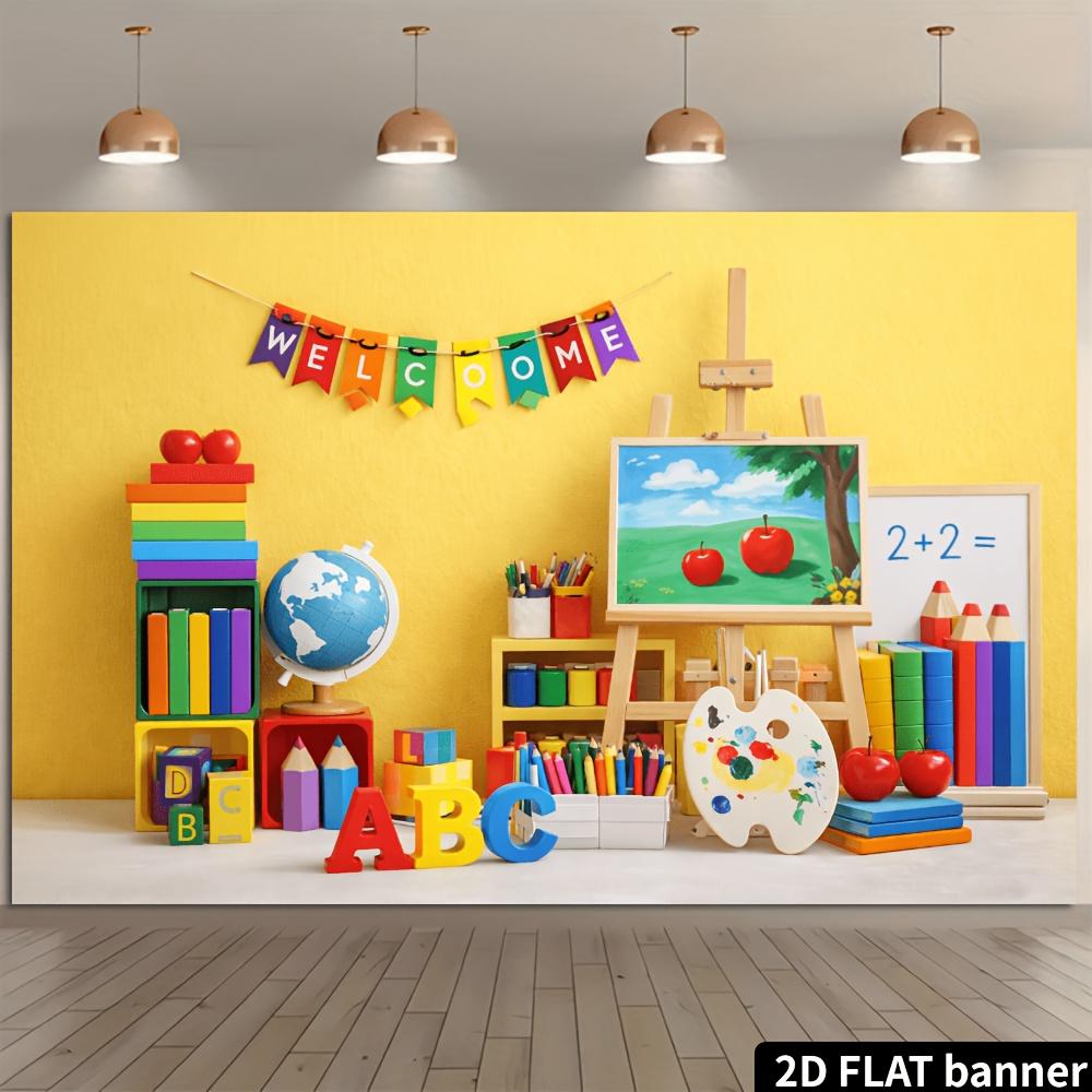 2D Flat Banner Learning Theme Background WELCOME Color Flag Theme