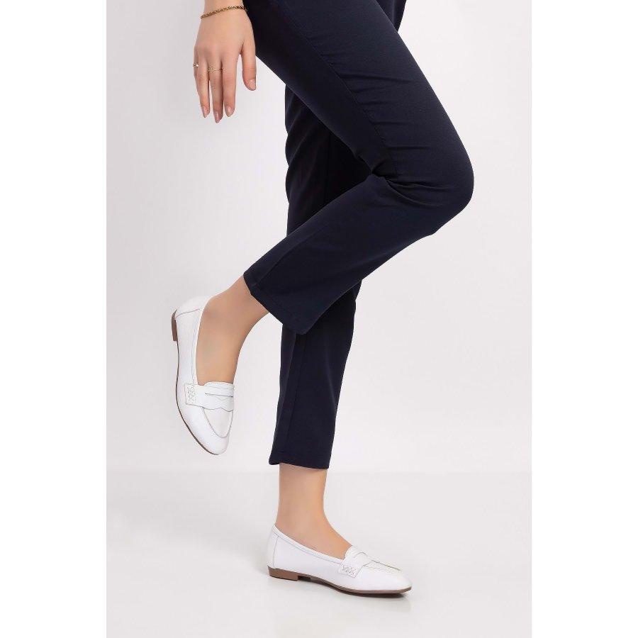 Mocassins plats décontractés en cuir véritable pour femmes