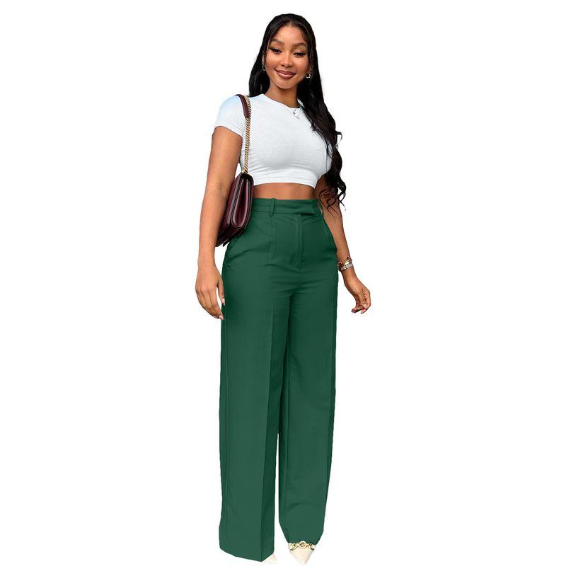 High Waist Straight Wide Leg Pants