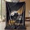 Pittsburgh Steelers Custom Flannel Throw Blanket Print Your Name Text Soft Warm Blanket Holiday Present