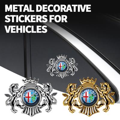 1/2pcs 3D Metal Car Body Trunk Emblem Sticker Decoration Decal For Giulietta 166 159 147 156 Stelvio Mito Accessories