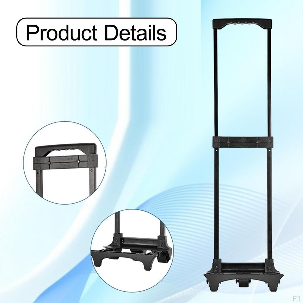 Mâner Telescopic Accesorii de Rezervă Negru Roți Integrate Tije de Tragere Ajustabile