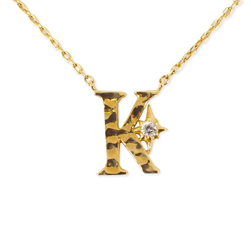 

Pre-owned Star Jewelry K18 Diamond Initial K Necklace/Pendant/j34-4