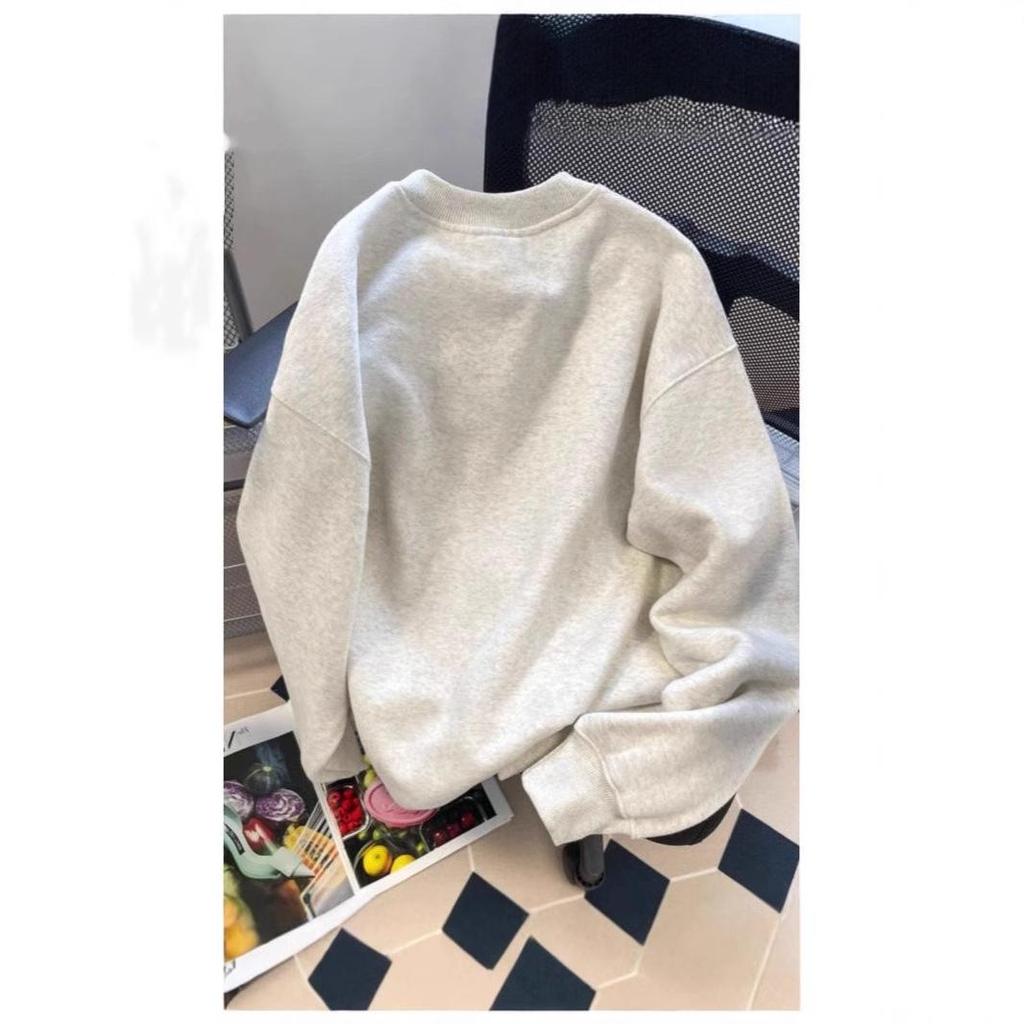 Unisex Thickened Loose Sweatshirt: 2024 Trendy European/American Oversized Autumn/Winter Outerwear